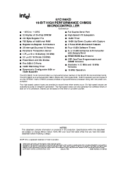 Datasheet 87C196KC manufacturer INTEL